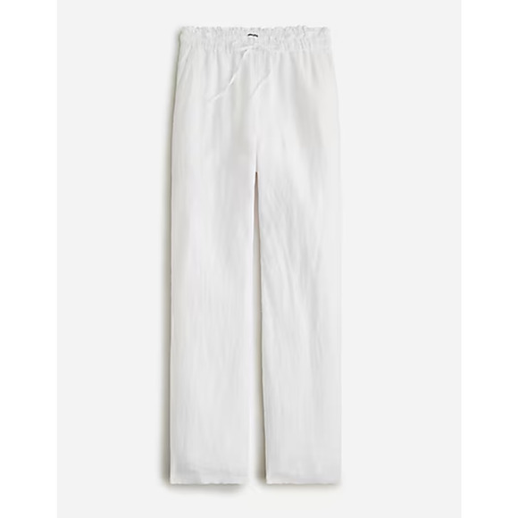 J. Crew Soleil Linen Pants S ST TS Tall NWT White BW527 J.Crew Travel Beach - Picture 4 of 7